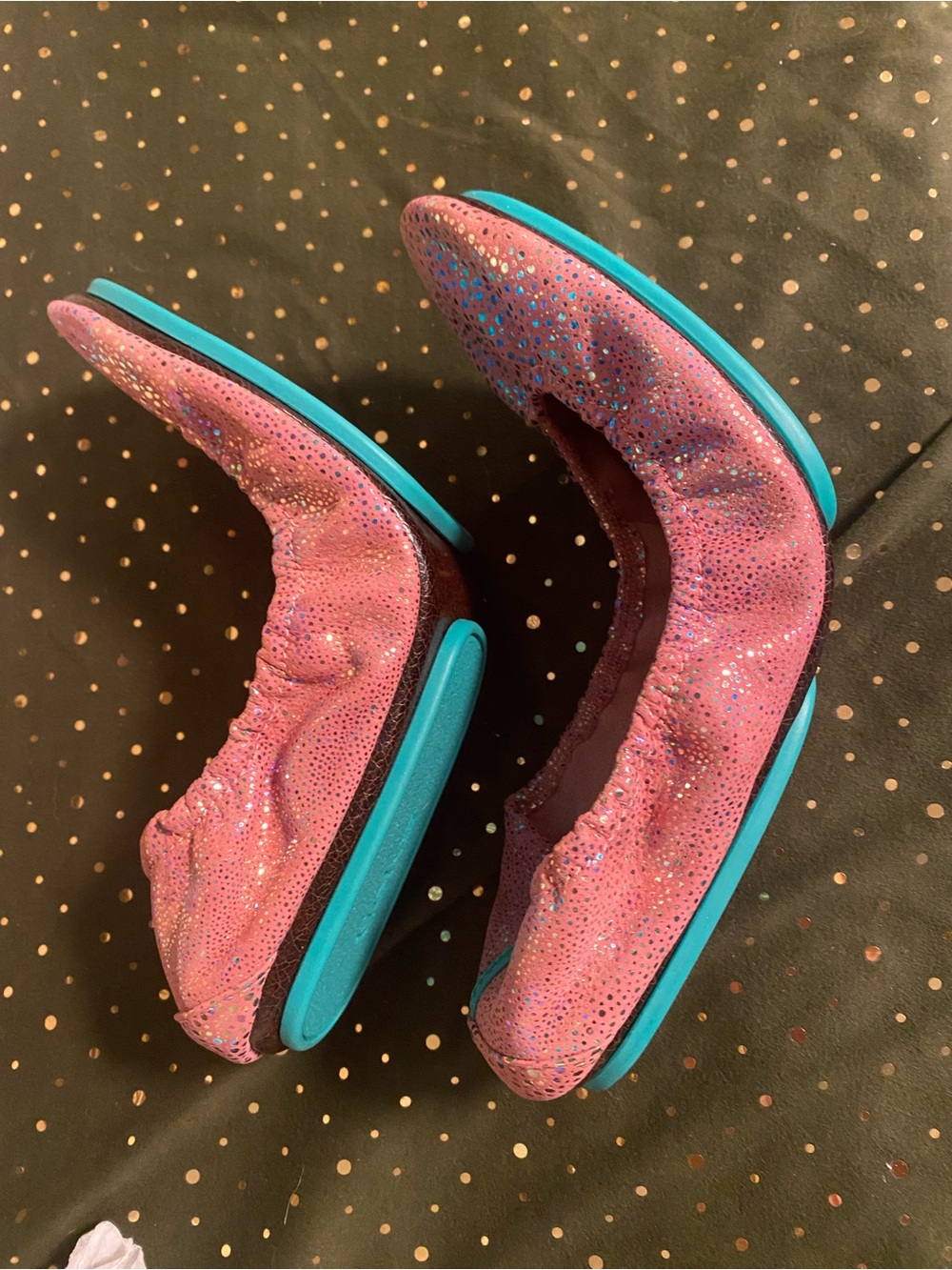 NEW Tieks Fairy Dust Pink Sparkle Ballet Flats Size 10 - Picture 6 of 8